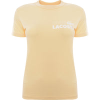 Lacoste Womens Pastel Yellow Slim Fit T-Shirt with Chest Logo