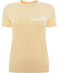 Lacoste Womens Pastel Yellow Slim Fit T-Shirt with Chest Logo