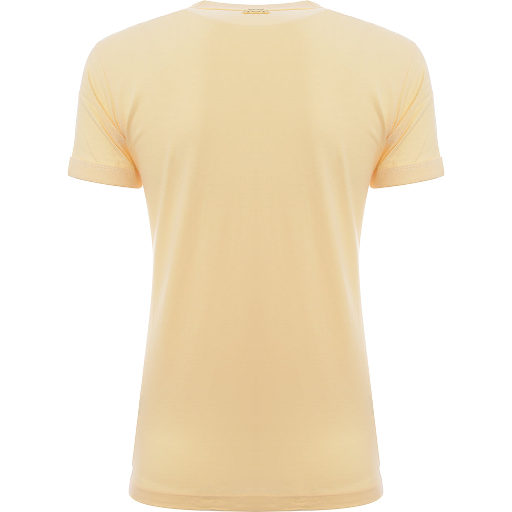 Lacoste Womens Pastel Yellow Slim Fit T-Shirt with Chest Logo