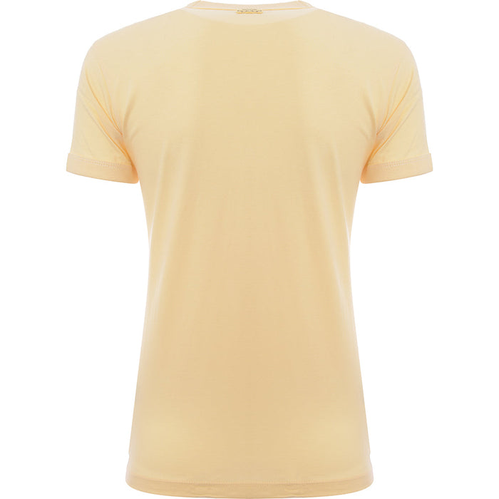 Lacoste Womens Pastel Yellow Slim Fit T-Shirt with Chest Logo