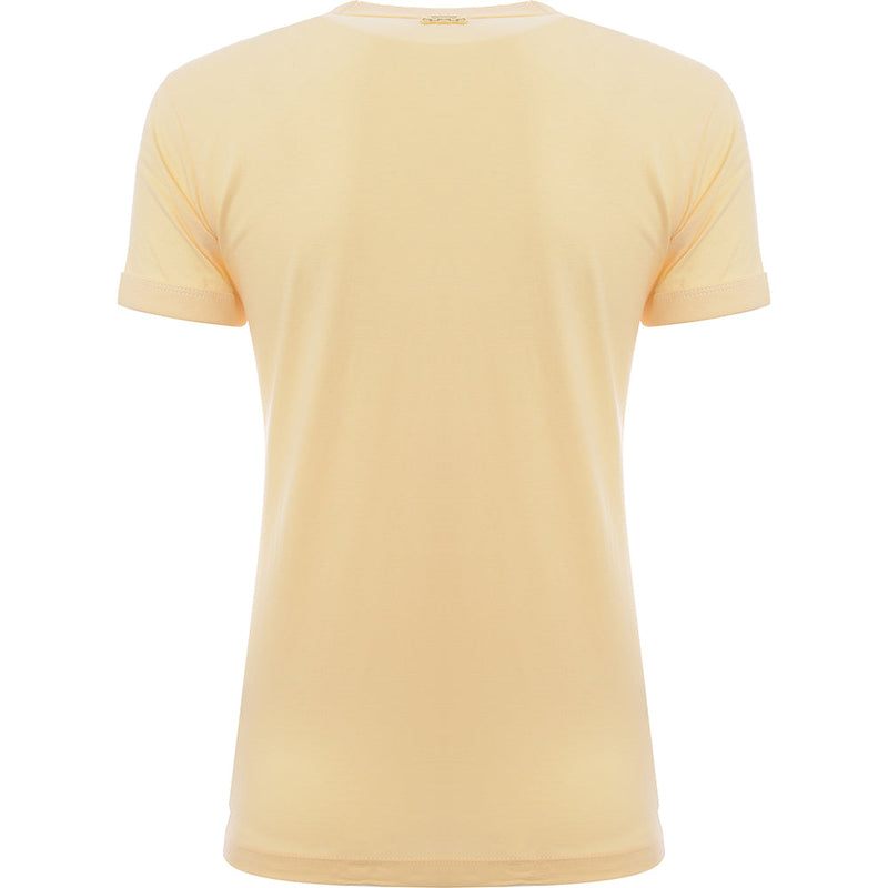 Lacoste Womens Pastel Yellow Slim Fit T-Shirt with Chest Logo