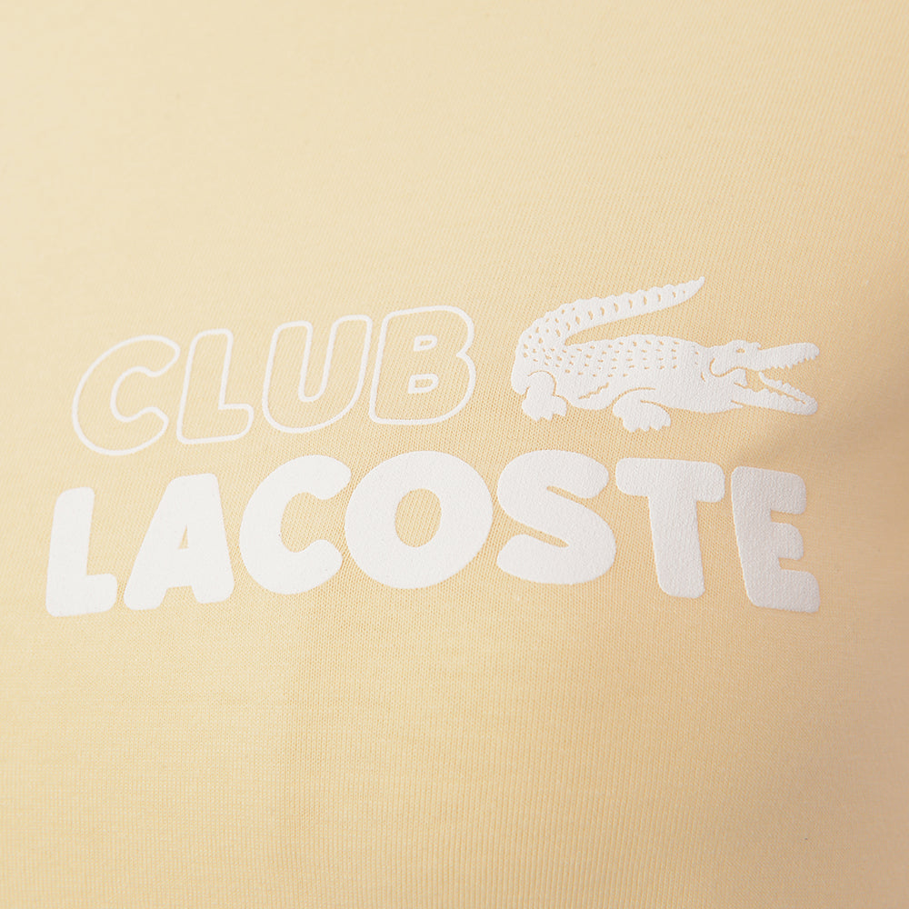 Lacoste Womens Pastel Yellow Slim Fit T-Shirt with Chest Logo