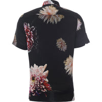 HUGO Men's Black Ebor Flower Print Short Sleeve Shirt