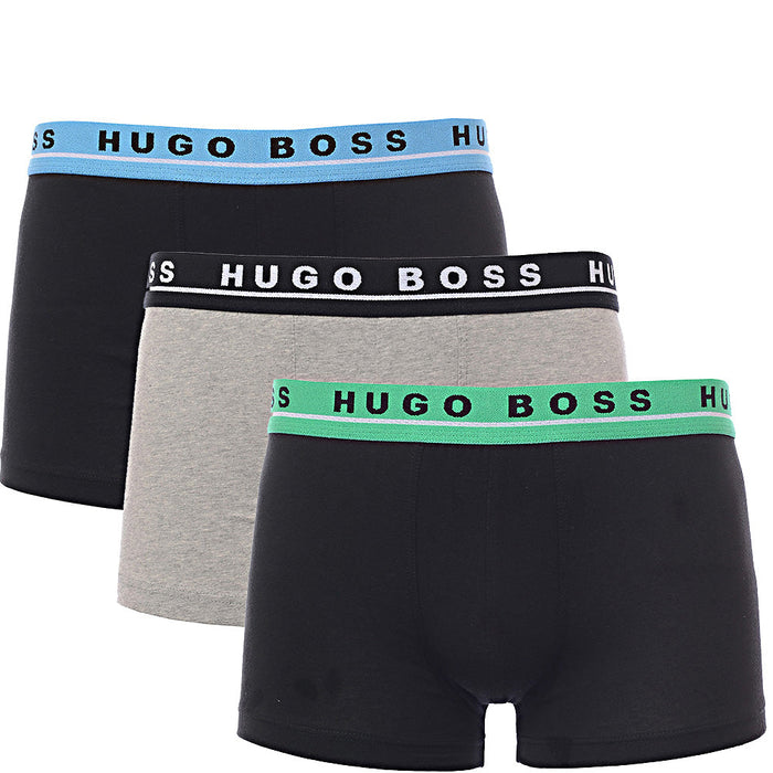 BOSS 3-Pack Trunks in Black/Grey/Khaki