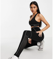 Tala Womens Zinnia High Waisted Contrast Leggings in Black