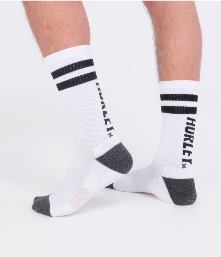 Hurley Mens Terry Extended Socks In White