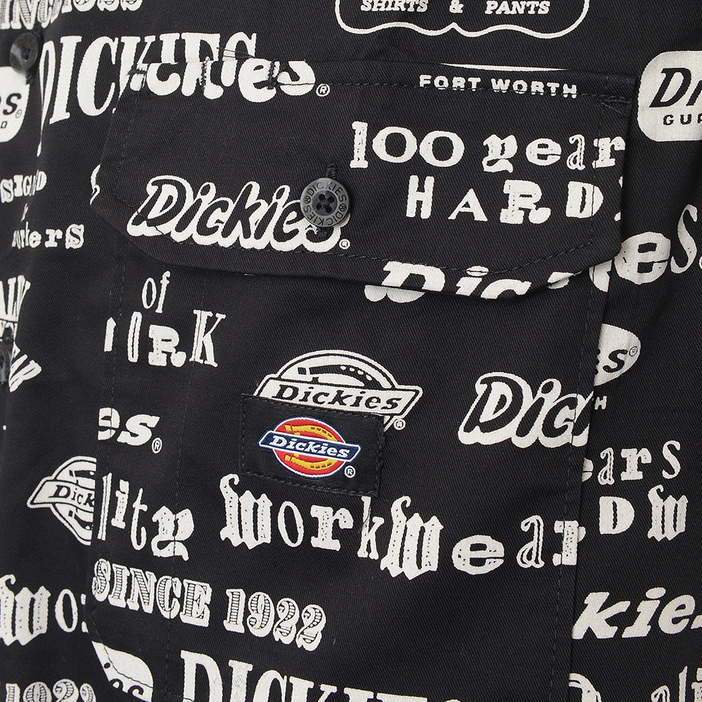Dickies Men's Black 100 Aop Shirt