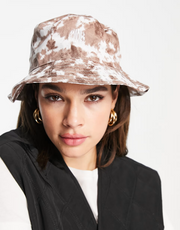 Roadies Womens Bucket Hat Co-Ord in Brown Tie Dye In Brown