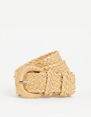 Womens My Accessories London Woven Waist And Hip Belt In Straw