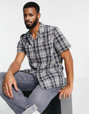 Farah Mens Check Shirt In Grey