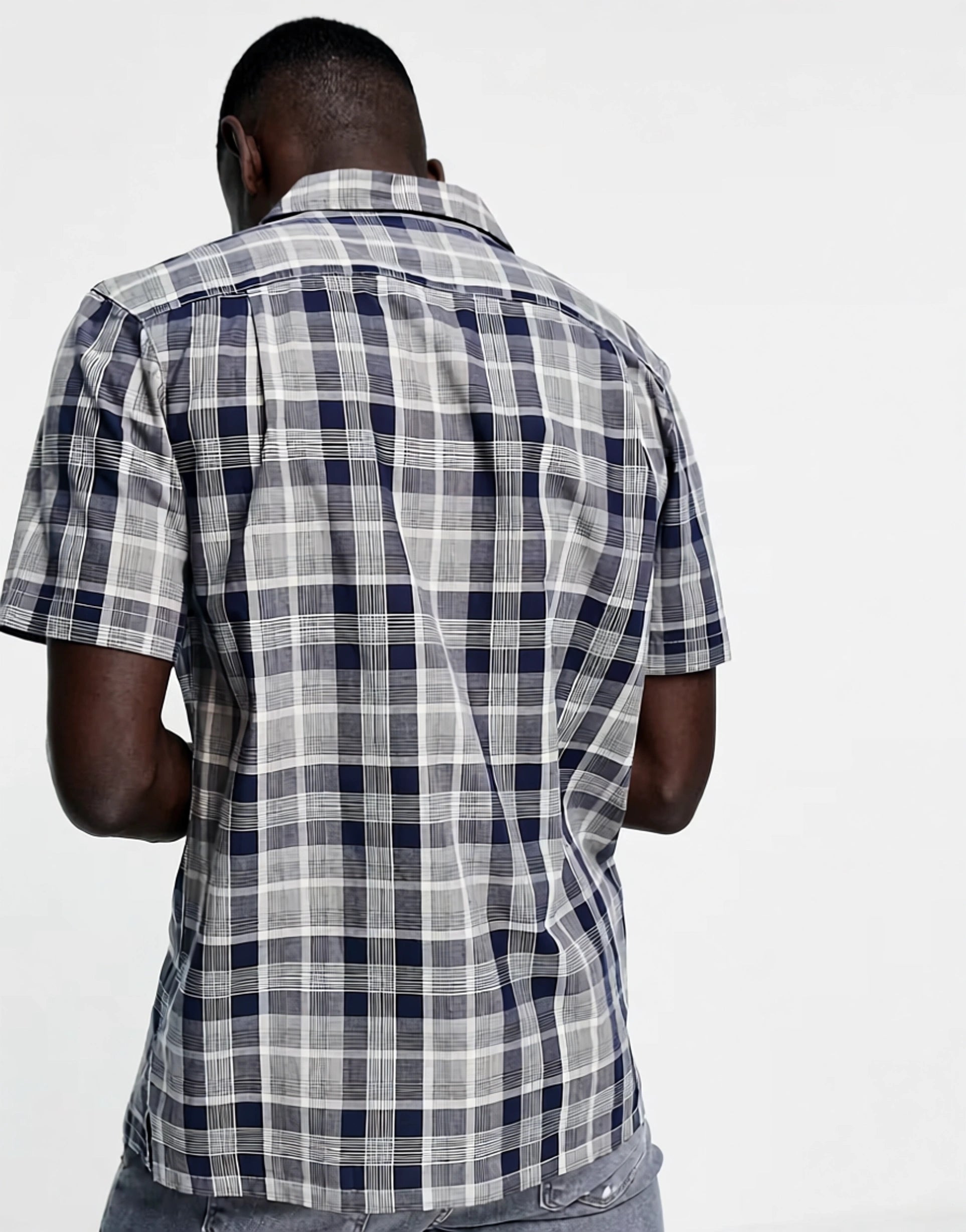 Farah Mens Check Shirt In Grey