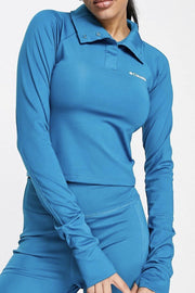 Columbia Womens Training Csc Sculpt Cropped Long Sleeve Top in Blue