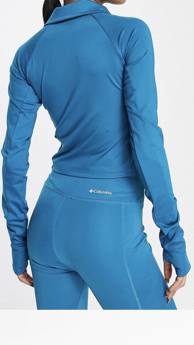 Columbia Womens Training Csc Sculpt Cropped Long Sleeve Top in Blue