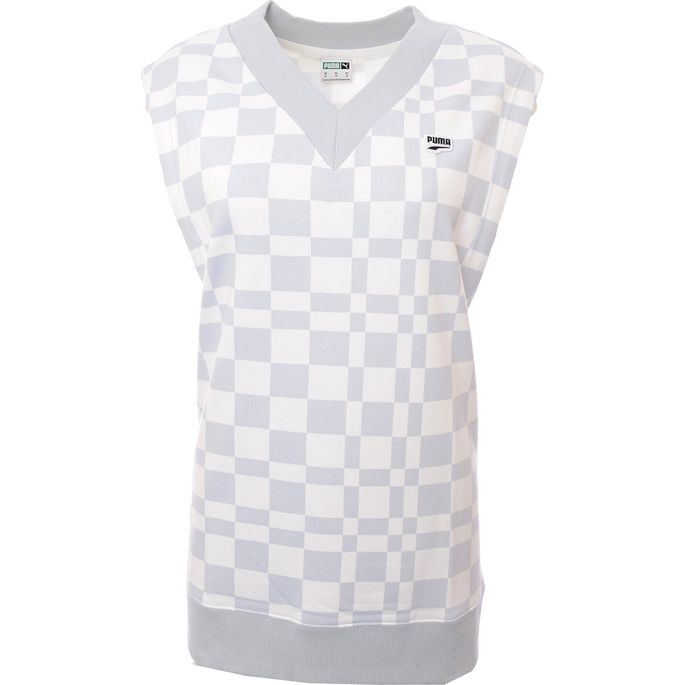 Puma Mens Pale Blue Downtown Checkerboard Vest