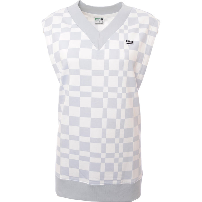 Puma Mens Pale Blue Downtown Checkerboard Vest