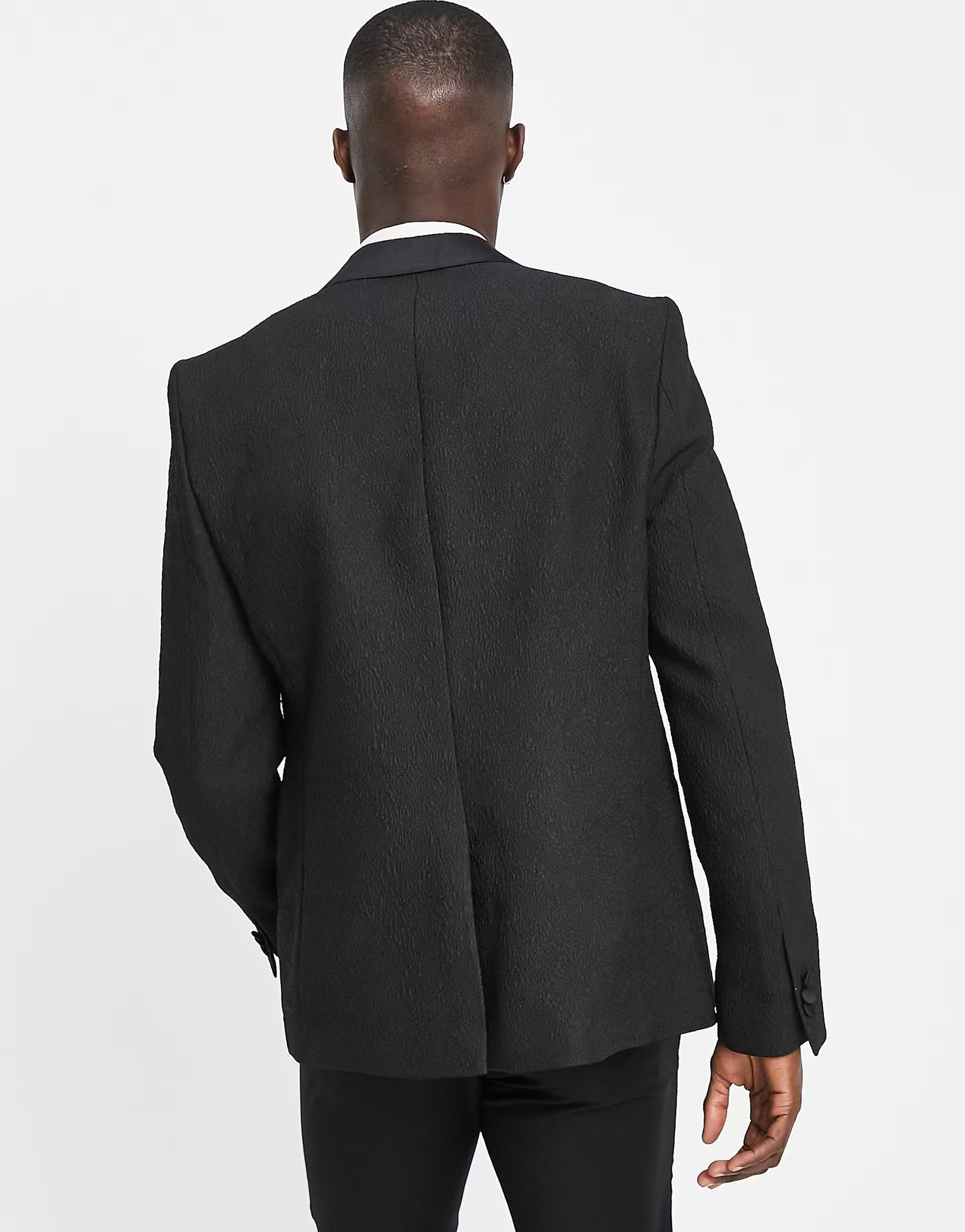 Bolongaro Trevor Mens Jacquard Skinny Fit Tuxedo Suit Jacket In Black