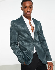 Bolongaro Trevor Mens Skinny Suit Jacket In Green