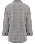 Mennace Mens Double Breasted Suit Jacket in Grey Check