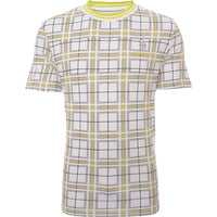 Mens Sergio Tacchini White Check Logo T-Shirt