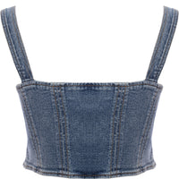 GUESS Originals Womens Medium Wash Co-Ord Bustier Denim Top