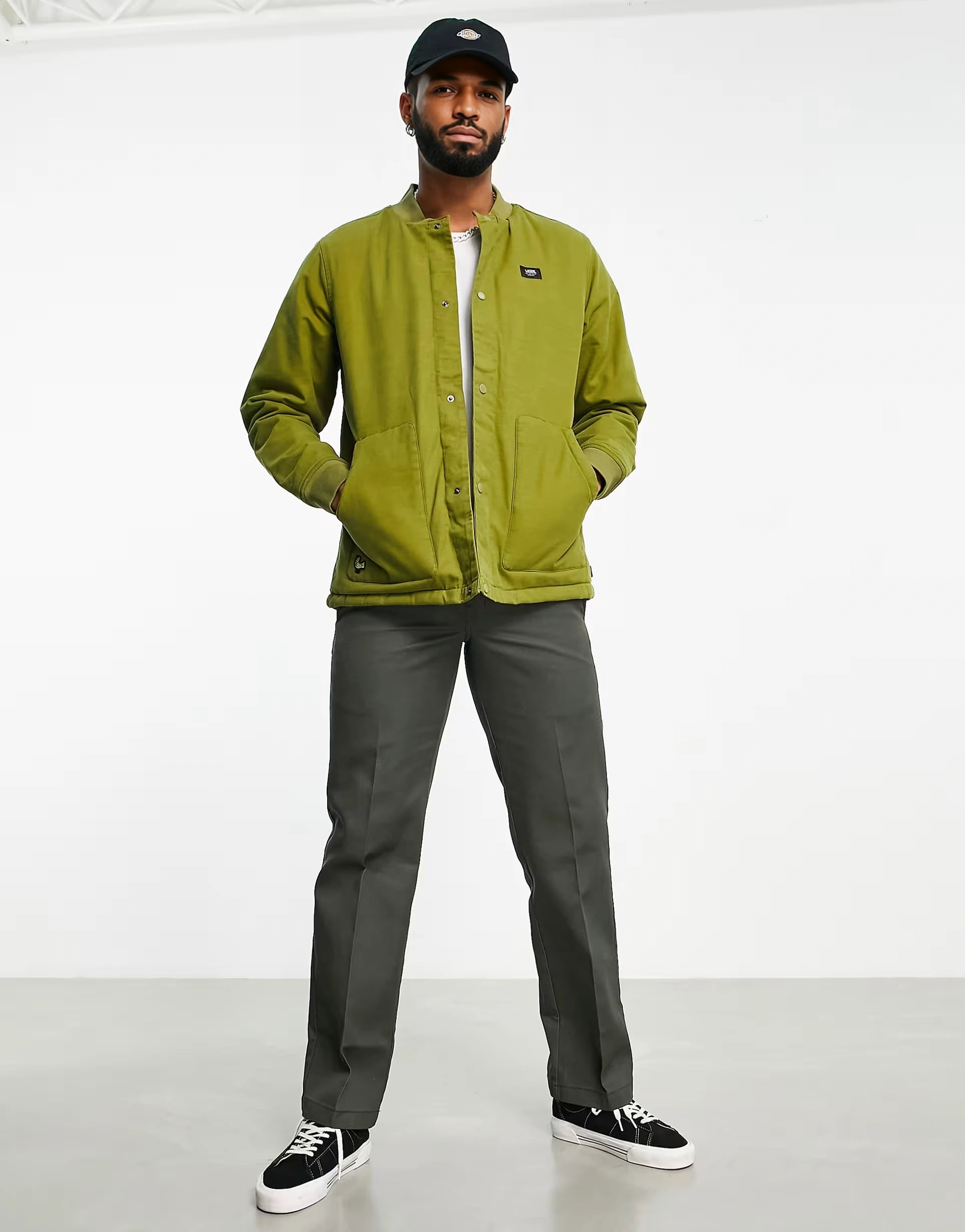 Mens Vans Trippy Outdoors Bomber Jacket in Khaki