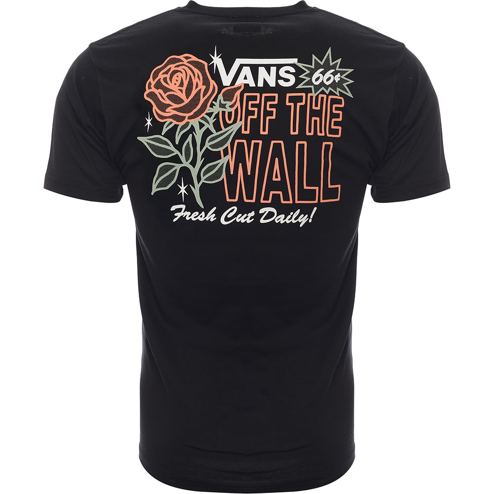 Vans Mens Flower Shoppe II Back Print T-Shirt in Black