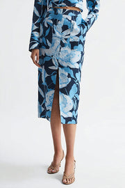 Reiss Jackson Skirt In Navy Blue