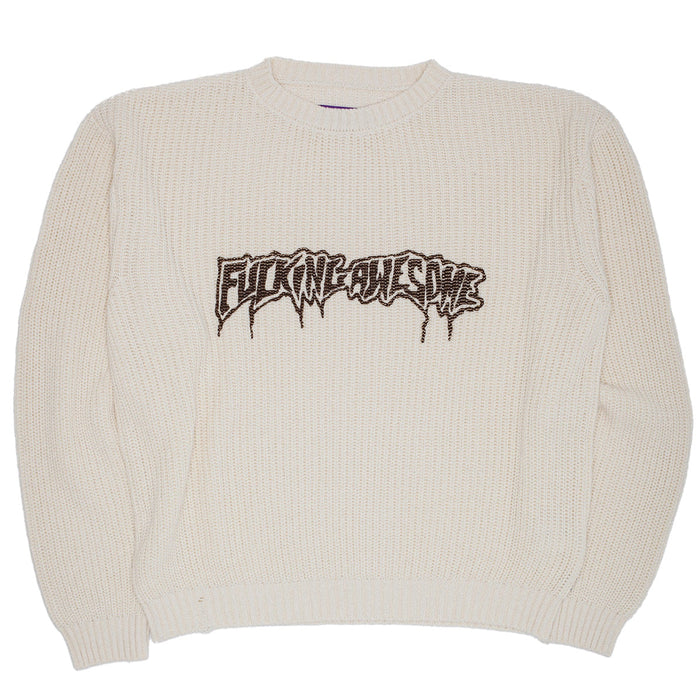 Mens FKN Men's Cream Drip Logo Sweater