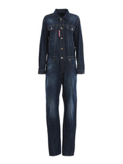Dsquared2 Womens Oversized Denim Jumpsuit in Blue