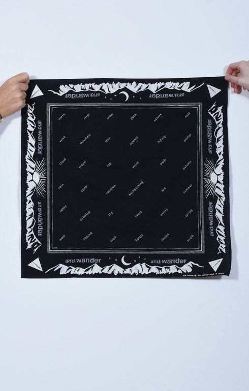 And Wander Men's Black Reflective Bandanna