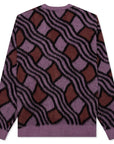 Awake Men's Purple Wavy Mohair Cardigan in Pink