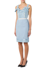 Inside Out Georgette Dress in Blue