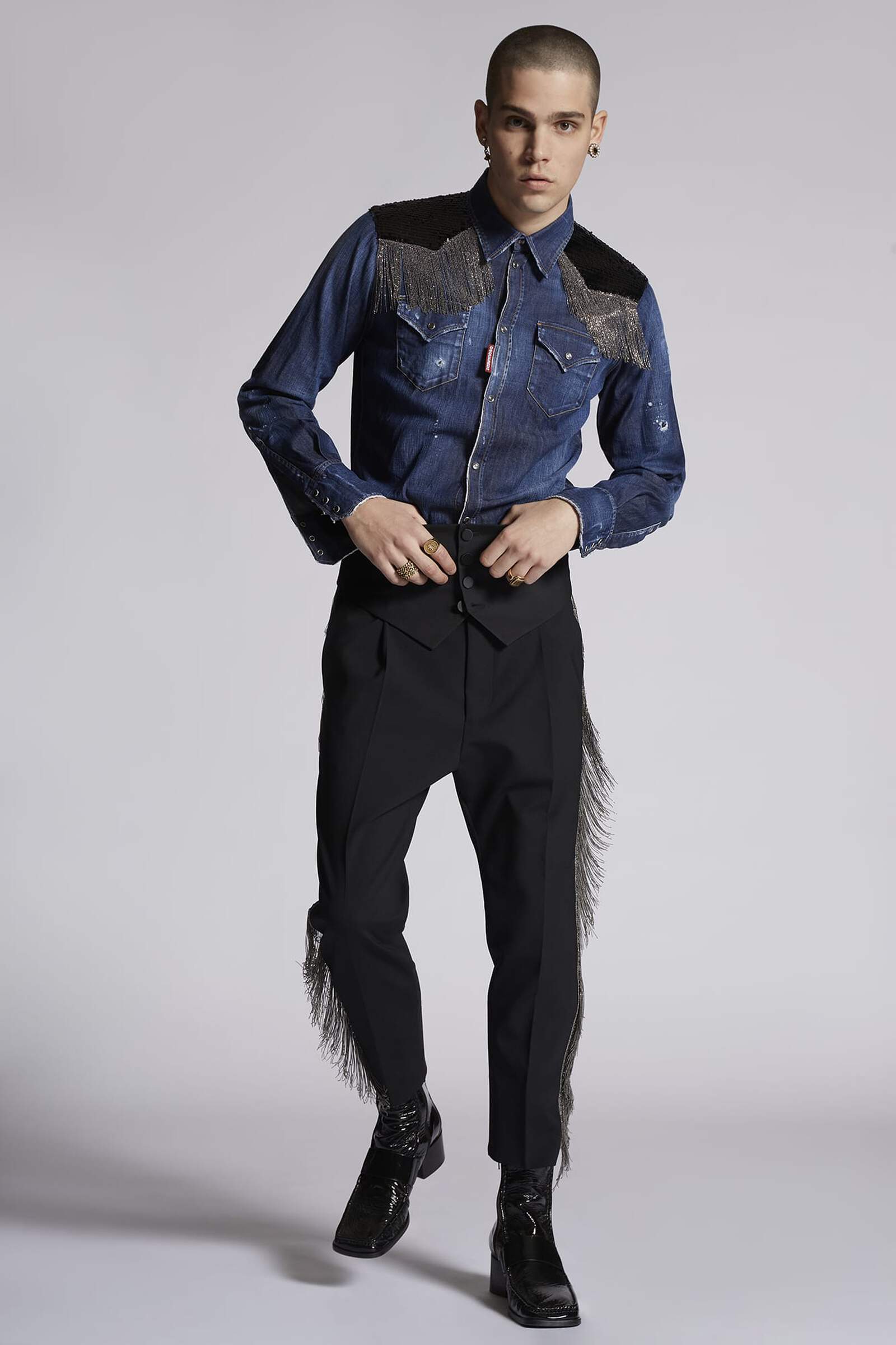 Dsquared2 Men's Long Sleeve Shirt in Blue