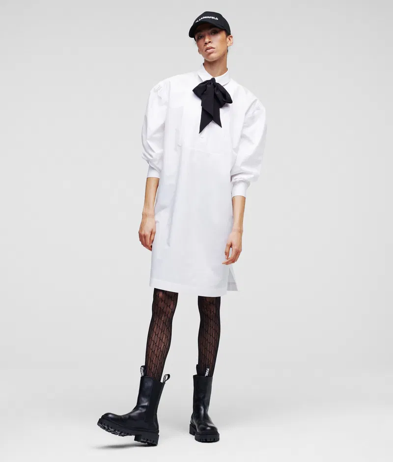 Karl Lagerfeld Womens Poplin Tunic in White