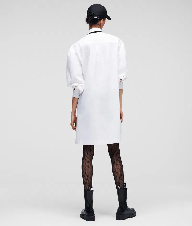 Karl Lagerfeld Womens Poplin Tunic in White