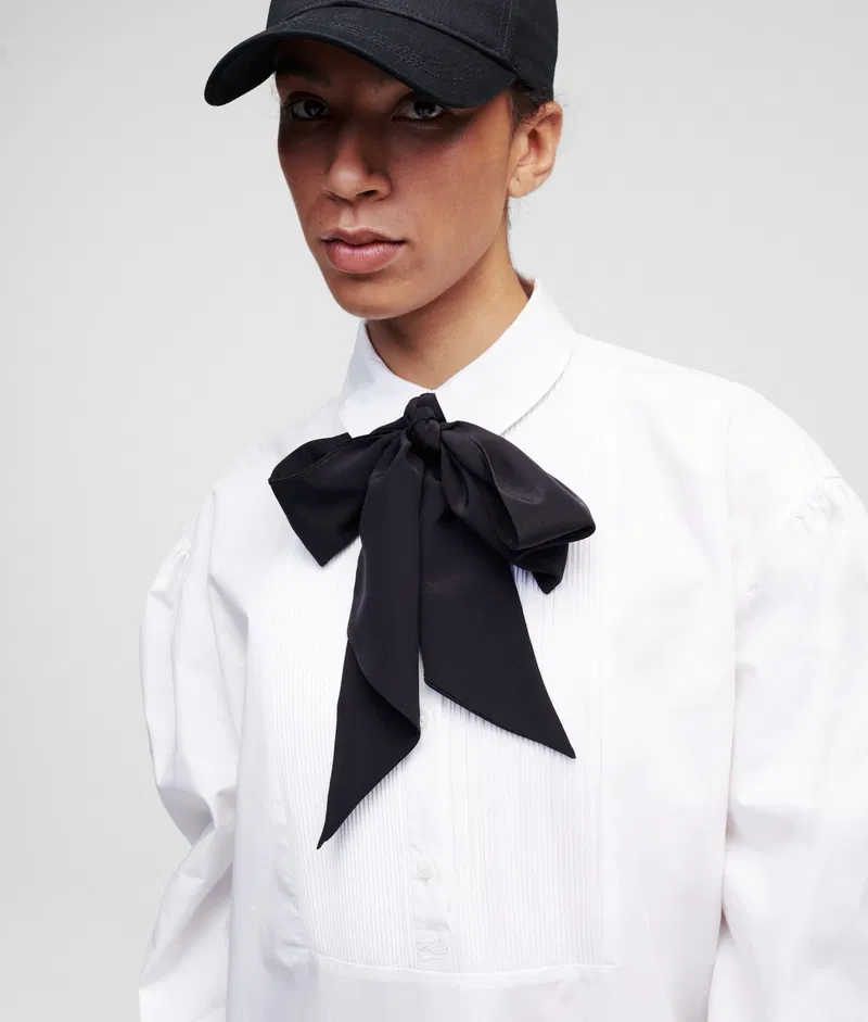 Karl Lagerfeld Womens Poplin Tunic in White