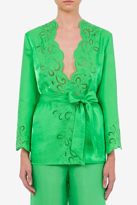 Shirt with Ajour Sash Green