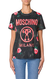 Painted Flowers Jersey T-Shirt in Multicolour