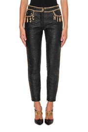 Moschino x Smiley© Nappa Trousers in Black