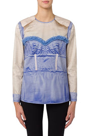 Inside Out Trompe-L'oeil Poplin Blouse in Multicolour
