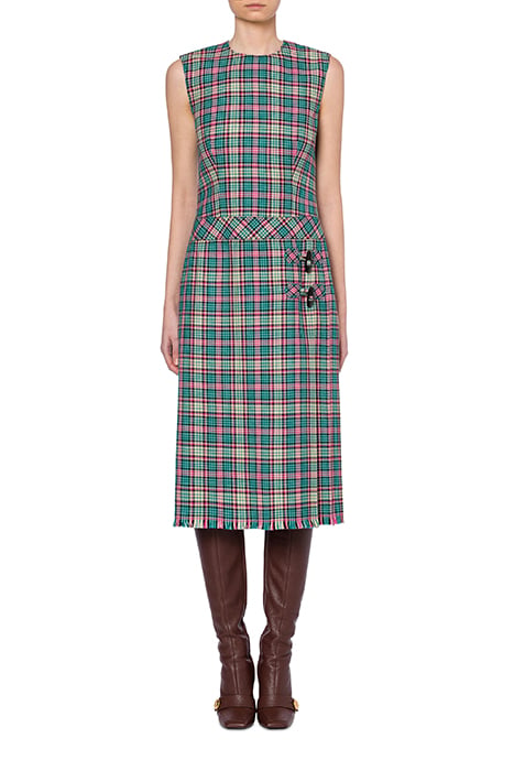 Check Midi Dress in Blue