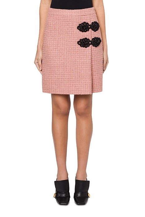 Woven Skirt with Toggles in Pink