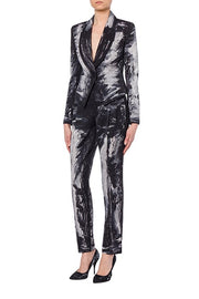 Moschino Painting Wool Satin Jacket in Black