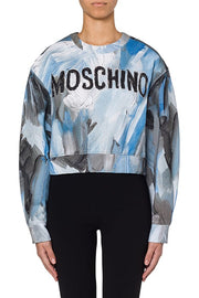 Painting Cotton Sweatshirt in Blue