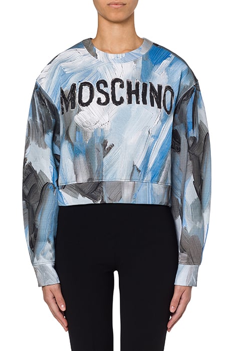 Painting Cotton Sweatshirt in Blue