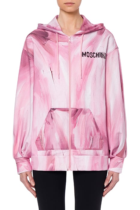 Painting Cotton Sweatshirt in Pink