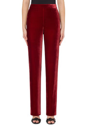 Panne Velvet Trousers in Red