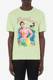 Moschino Hawaiian Print Jacquard T-Shirt in Green