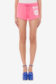 Moschino Teddy Bear Organic Fleece Shorts in Pink