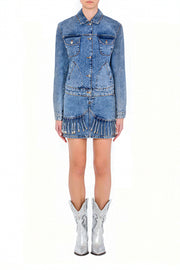 Moschino Recycled Denim Jacket in Blue